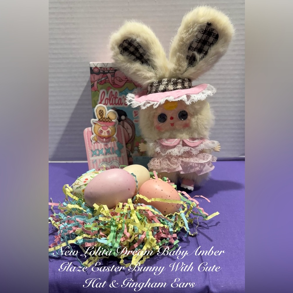 New  Lolita Dream Baby Amber Bunny Plush in Cream & Pink